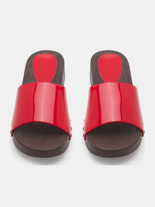 Flat Mules σε Κόκκινο Χρώμα