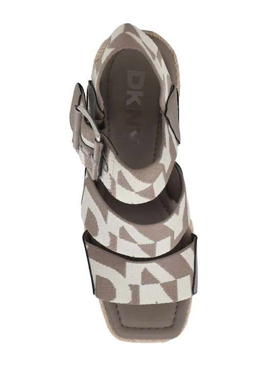 Sommer Damenplattformen in Stil Espadrilles Beige