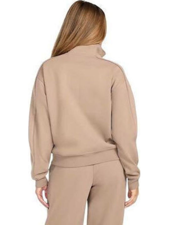 Women's Sweatshirt Cardigan Beige