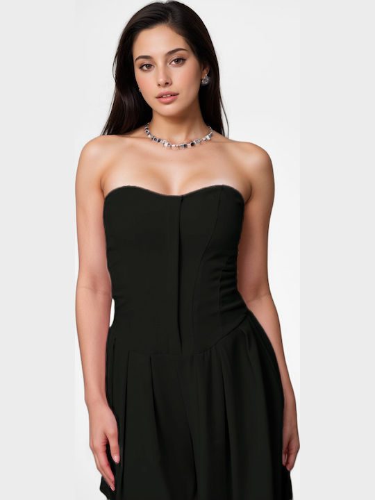 Women Strapless One-piece Jumpsuit Black