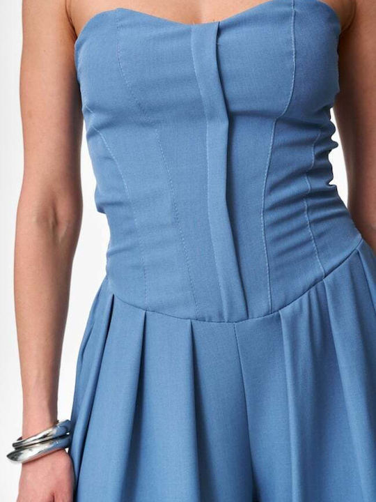 Women’s Strapless One-piece Jumpsuit Light Blue