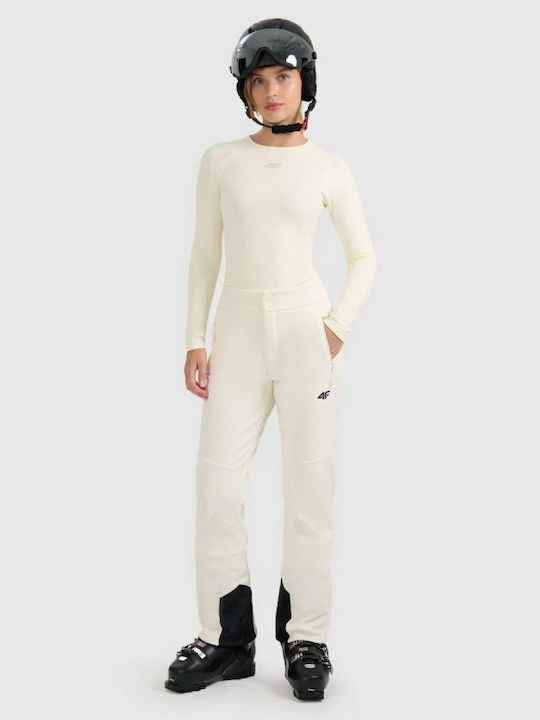 4F 4FWAW25TFTRF0943-12S Γυναικείο Παντελόνι Σκι & Snowboard Soft Shell Λευκό