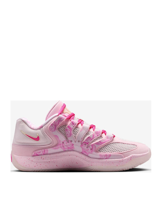 KD 18 Aunt Pearl Low Basketball Shoes Pearl Pink Laser Fuchsia Tulip Pink Playful Pink Pink Foam Glacier Blue