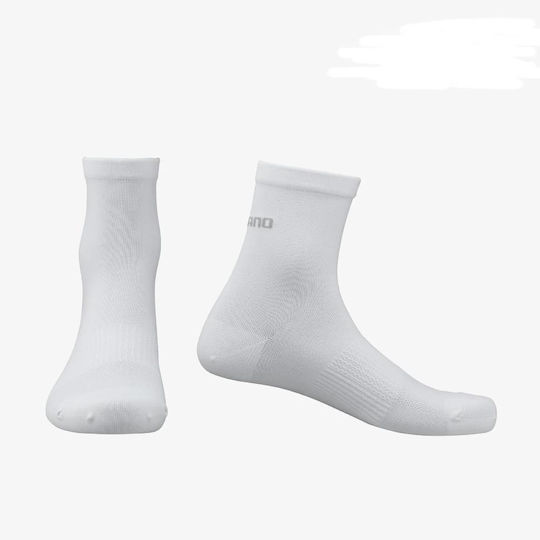 Performance Mid Cycling Socks Shimano Unisex White L-XL 45-48