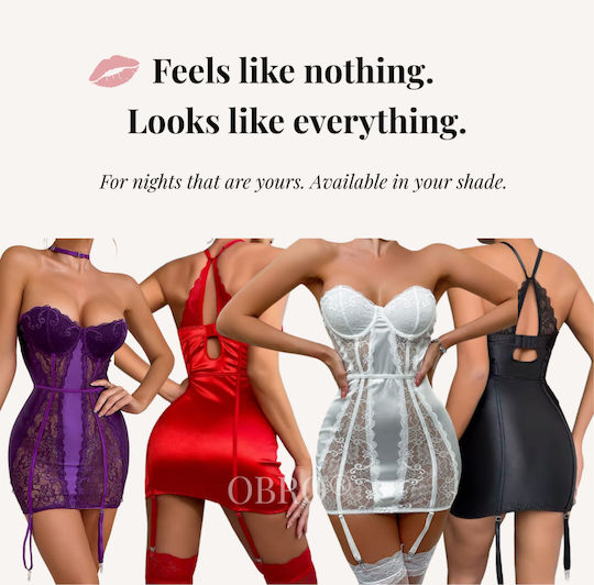 Lenjerie Intimă Sexy Push-up Rochie Mini Erotică Cu Dantelă Colier Alb