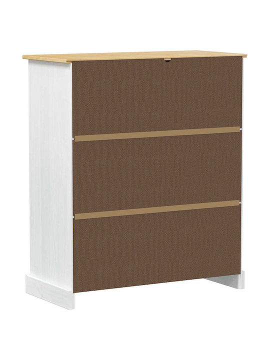 vidaXL Επιδαπέδια Κάβα Ποτών Ξύλινη Λευκή 97x45x114εκ.