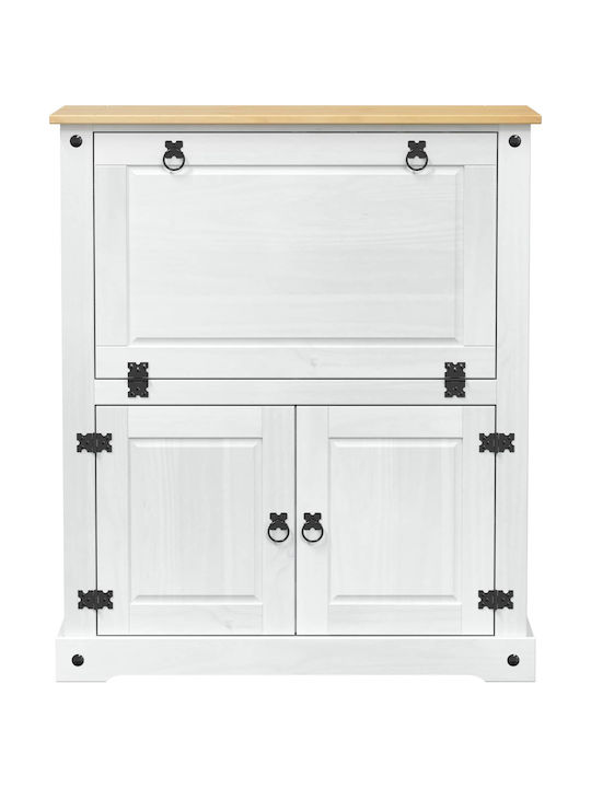 vidaXL Επιδαπέδια Κάβα Ποτών Ξύλινη Λευκή 97x45x114εκ.