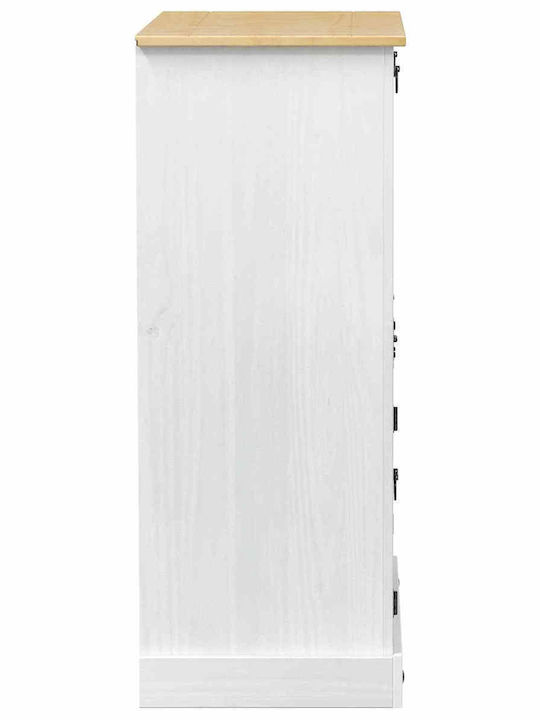 vidaXL Επιδαπέδια Κάβα Ποτών Ξύλινη Λευκή 97x45x114εκ.