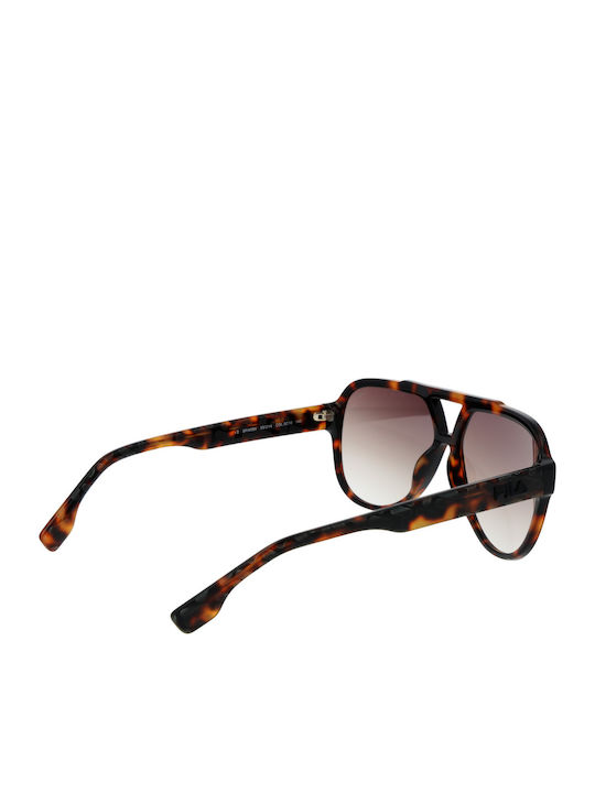 FILA Unisex Sunglasses with Brown Tartaruga Plastic Frame and Brown Gradient Lens SFI459V 0C10