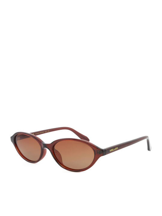 Meller Meller Damen Sonnenbrillen mit Braun Horn umrandetem Rahmen und Braun Polarisiertem Glas