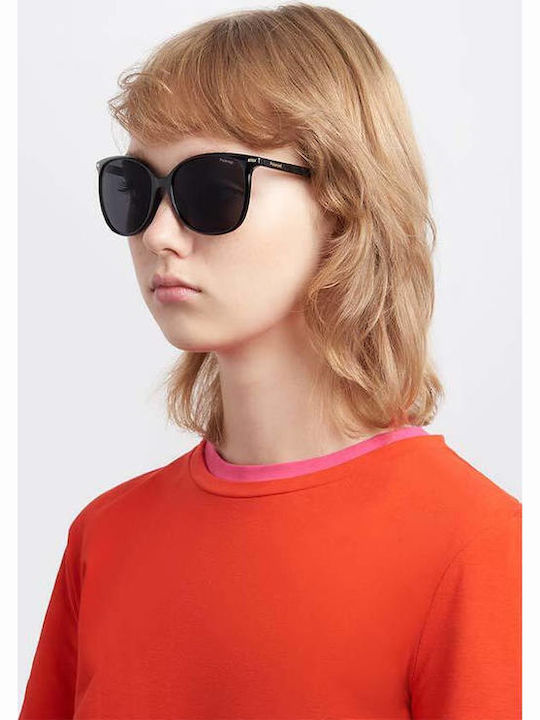 Polaroid Women's Sunglasses with Black Plastic Frame and Black Polarized Lens PLD4125/G/S 807