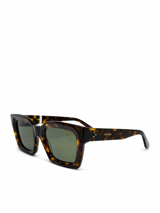 Celine Women's Sunglasses with Brown Tartaruga Plastic Frame and Gray Lens CL40130I-52N