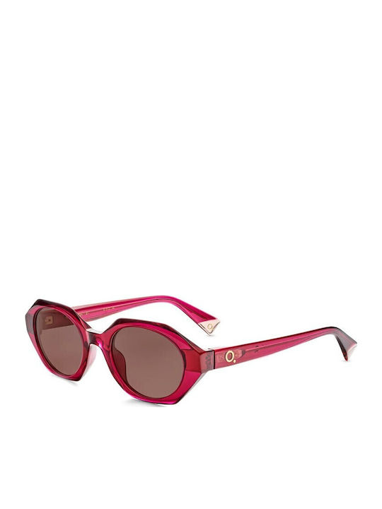 Etnia Barcelona Women's Sunglasses with Red Horn-Rimmed Frame and Gradient Lenses