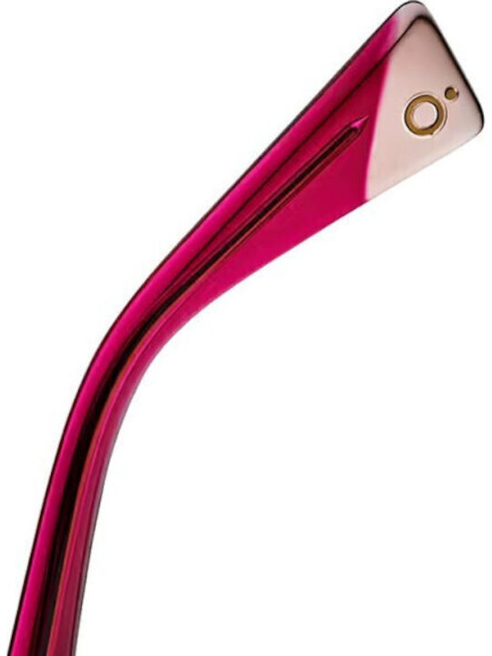 Etnia Barcelona Women's Sunglasses with Red Horn-Rimmed Frame and Gradient Lenses
