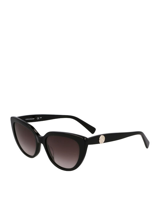 Longchamp Women's Sunglasses with Black Plastic Frame and Black Gradient Lens LO766S 001