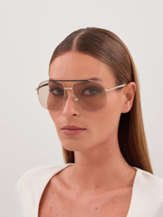 Gucci Unisex Sunglasses With Gold Metallic Frame And Gold Lens GG2165S 002