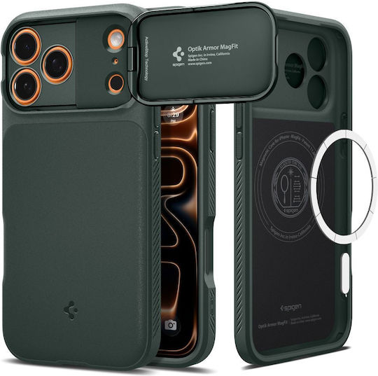 Spigen Optik Armor Umschlag Rückseite Silikon / Kunststoff 2mm Grünes (iPhone 17 Pro Max)