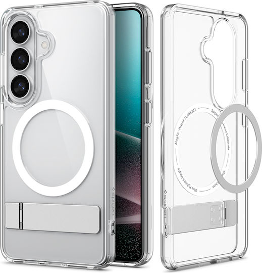 Spigen Ultra Hybrid S Mag Umschlag Rückseite Silikon / Kunststoff Klar und Weiß (Galaxy S26)