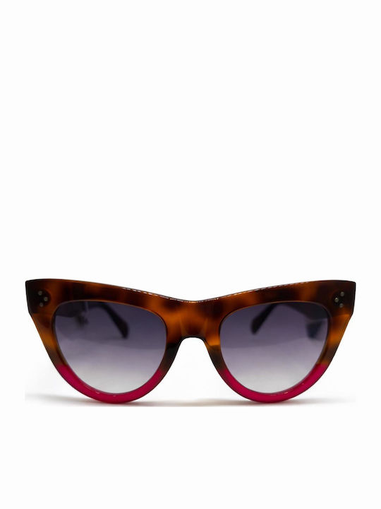 Celine Women's Sunglasses with Multicolour Plastic Frame and Brown Gradient Lens CL40016I-55B