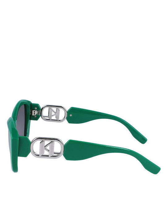 Karl Lagerfeld Women's Sunglasses with Green Plastic Frame and Gray Lens KL6102S-300