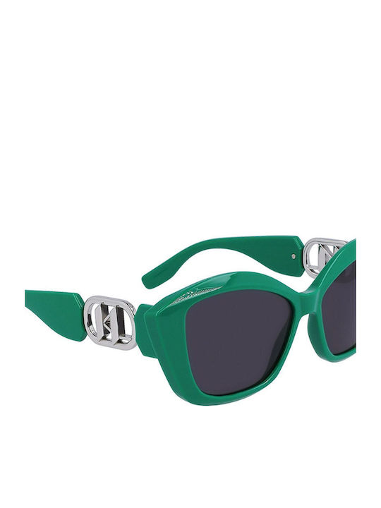 Karl Lagerfeld Women's Sunglasses with Green Plastic Frame and Gray Lens KL6102S-300