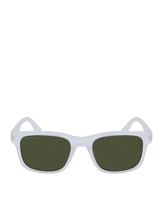 Lacoste Men's Sunglasses with White Plastic Frame and Green Lens L3656S-970