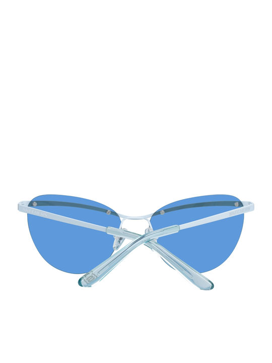 Skechers Women's Sunglasses with White Metal Frame and Blue Lens SE6105 24X