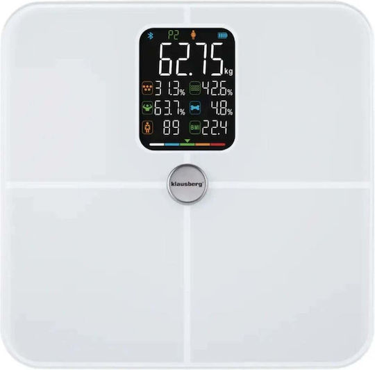 Klausberg Smart Cântar de Baie 180kg cu Bluetooth Alb KB-7941