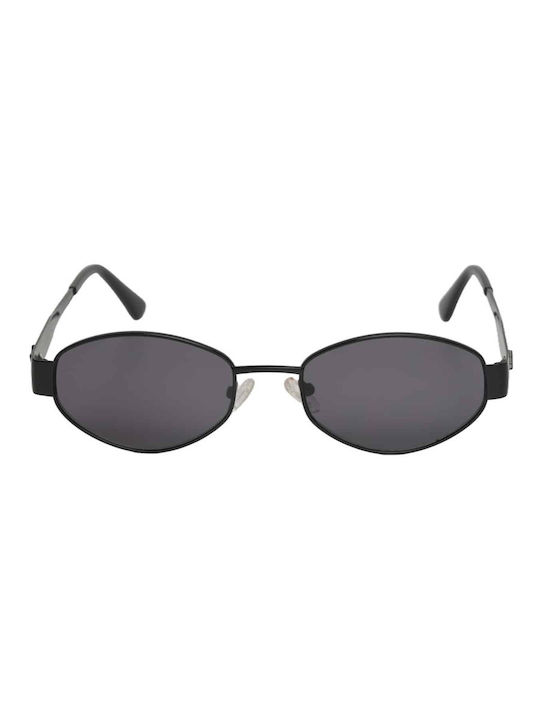 AV Sunglasses Gigi Unisex Sunglasses with Black Metal Frame and Black Lens