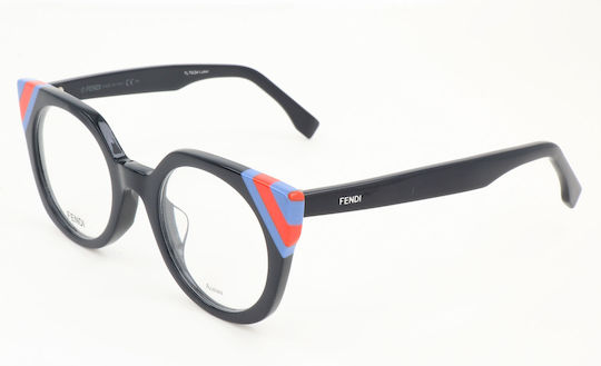 Fendi Γυναικείος Κοκκάλινος Σκελετός Cat Eye Μαύρος FF 0246 PJP