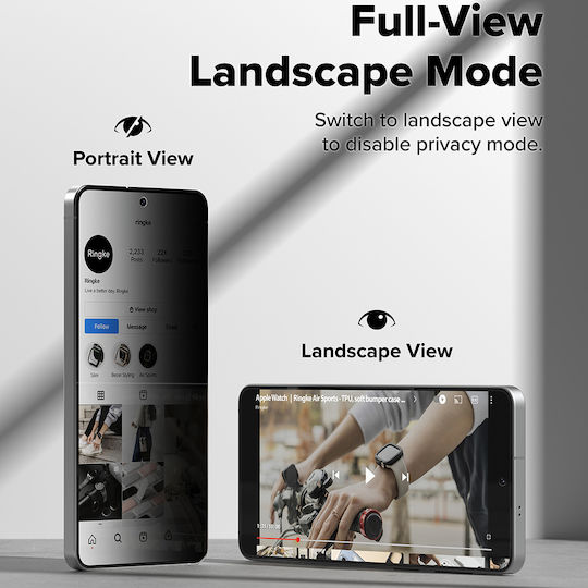 Ringke Easy Slide Datenschutz Gehärtetes Glas 2 Stück Schwarz Galaxy S26
