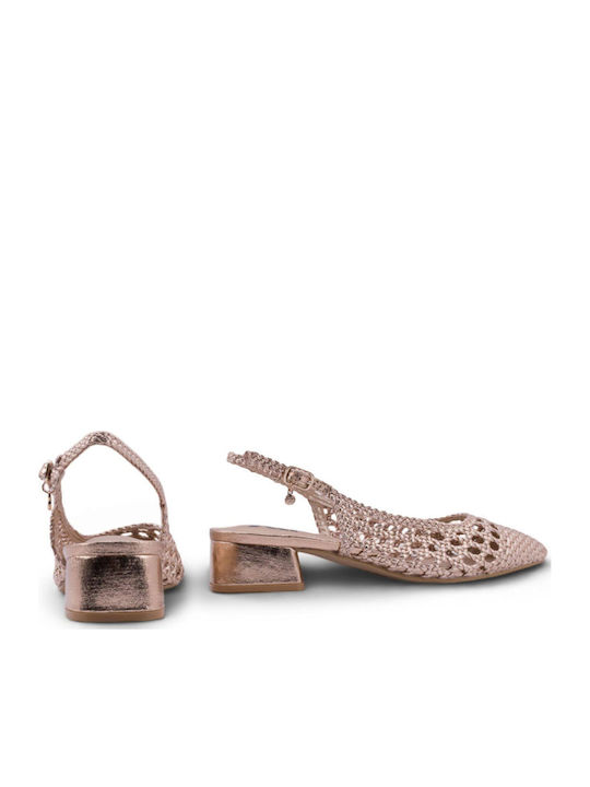 Heels with Strap Gold