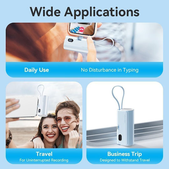Vention FHRW0 Lightning Power Bank 4800mAh 22.5W με Θύρα USB-C Λευκό