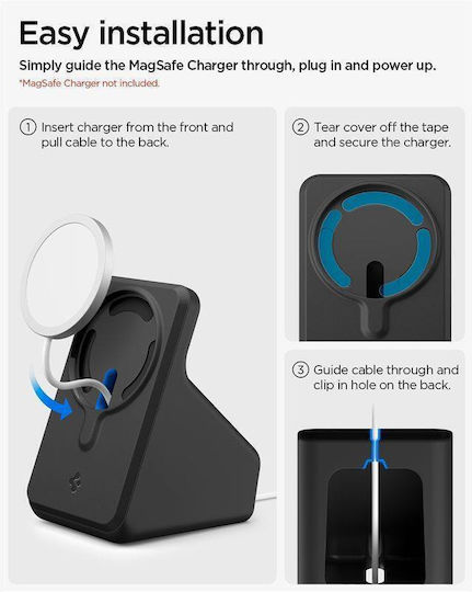 Spigen Charger Stand S Βάση Φόρτισης MagSafe σε Μαύρο χρώμα