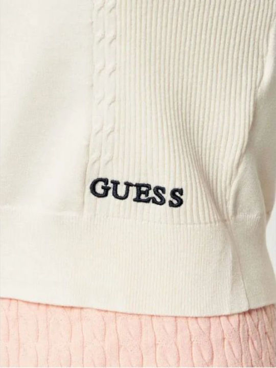 Kurze Damen Strickjacke Off Weiß
