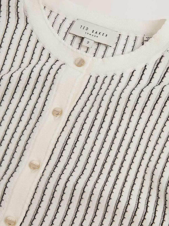 Short Women's Knitted Cardigan Ivory