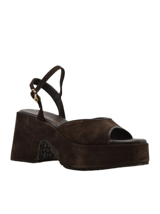 Damen Sandalen Braun Leder E804- Braun