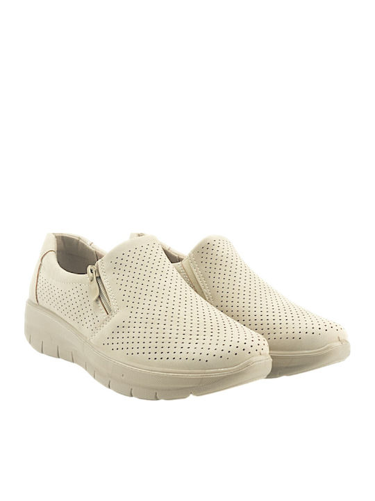 Women's Loafers In Beige Colour