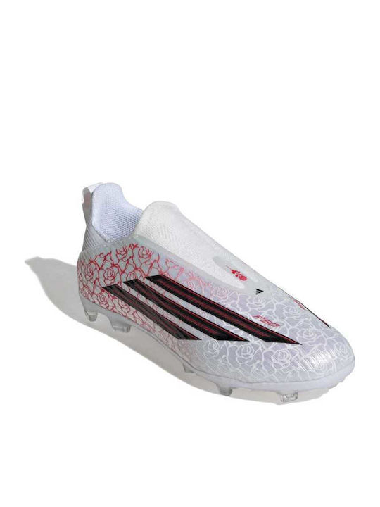 F50 League FG/MG Kids Soccer Cleats with Molded Studs Silver