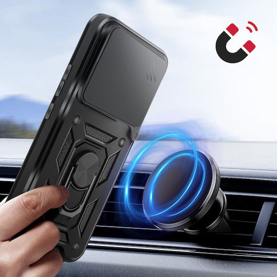 Avizar Case Redmi Note 15 5g Swiveling Camera Cover Ring Stand Black