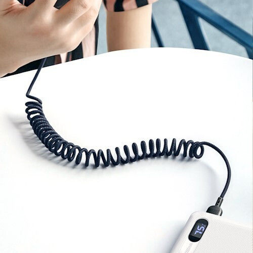 Mcdodo Usb-c Spiral Spring Cable Fast Charging Usb Type-c Led 2m