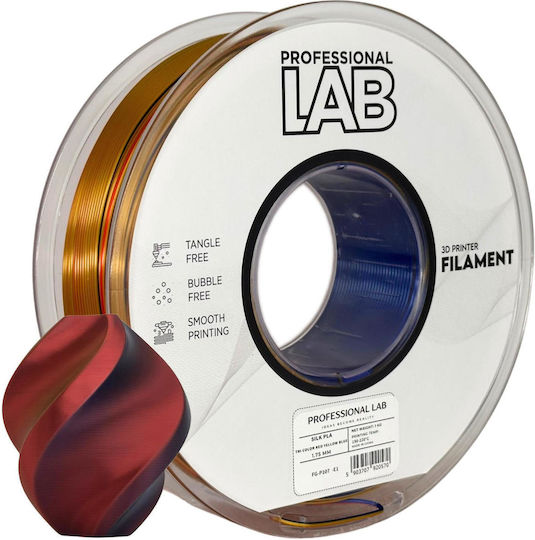 Filament Silk PLA Pentru Imprimantă 3D Profesional Lab 1 Kg 1.75 Mm Tricolor Roșu Galben Albastru
