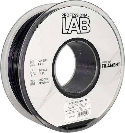 Silk PLA Филамент 3D Принтер Професионален Лаб 1 Kg 1.75 Mm Двуцветен Лилаво Черно