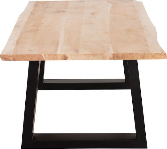 Rectangular Central Coffee Table Sofia Slim from Solid Wood Light Natural L115xW65xH45cm