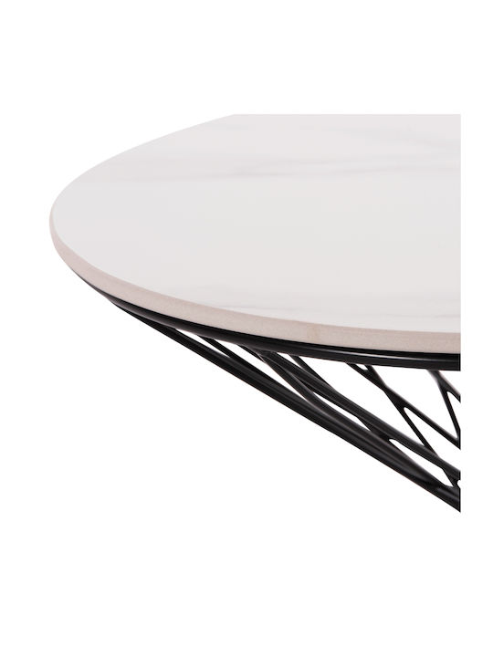 Round Side Coffee Table Gresam Metal Ceramic W50xL50xH44cm