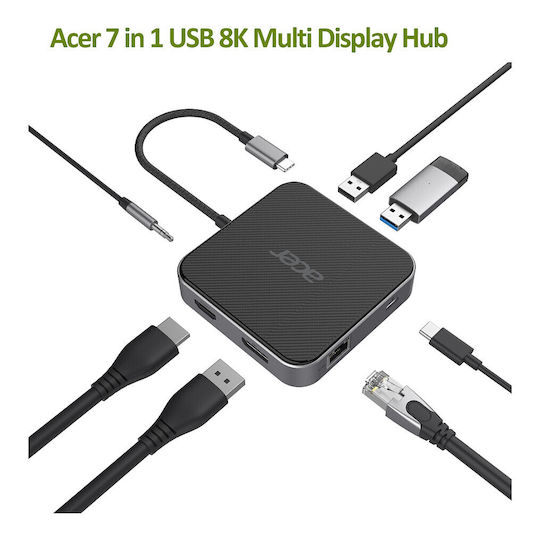 Acer USB-C Docking Station mit HDMI/DisplayPort 4K PD Ethernet Gray (HP.DSCAB.013)