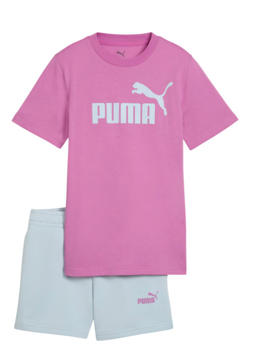 Kids Set with Shorts Summer 2pcs Pink Ess No.1 Logo
