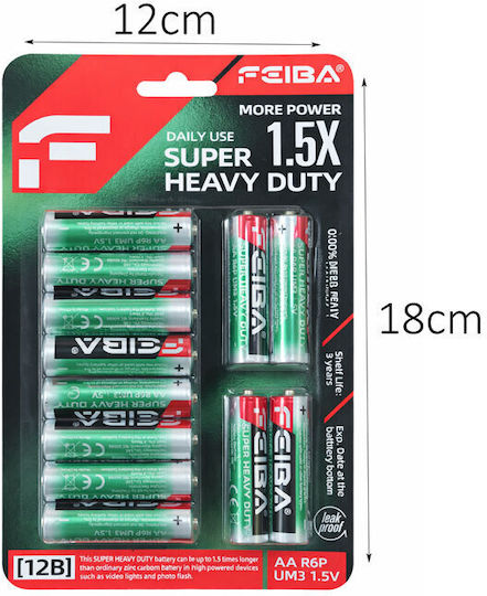 Super Heavy Duty Zink-Batterie Zink AA 12Stück