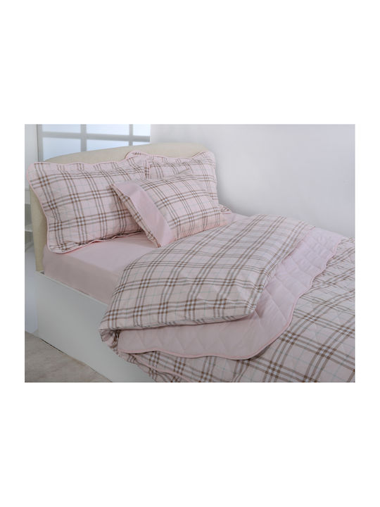 Silk Fashion Cotton Single Coverlet Pink 160x220cm