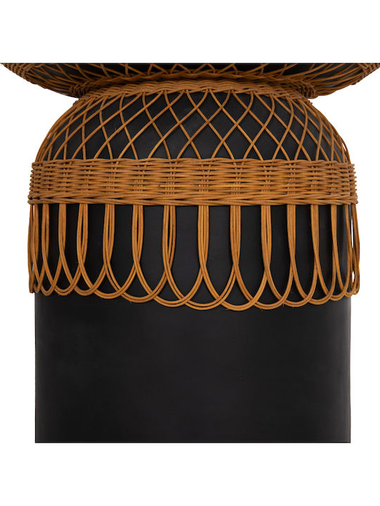 Prilep Round Table Dining Room from Cement Black Velvet-Black Metal 60x60x76cm
